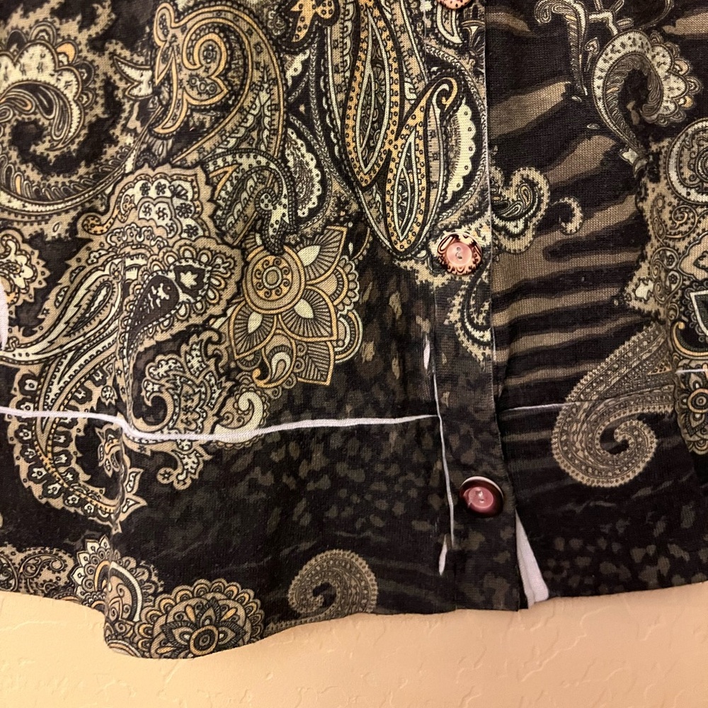 New Mix Vintage Paisley/Floral Print Knit Cardigan - Picture 9 of 16
